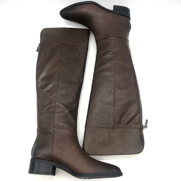 Franco Sarto Womens L-Daya Riding Boots Brown Leather Pointed Toe Zip 6.5 W - Picture 5 of 12